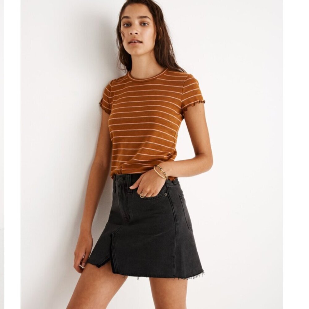 Madewell Rigid Denim A-Line Mini Skirt in Colfax Wash